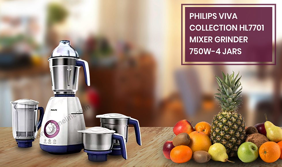 Philips Viva Collection HL7701/00 Mixer Grinder, 750W, 4 Jars