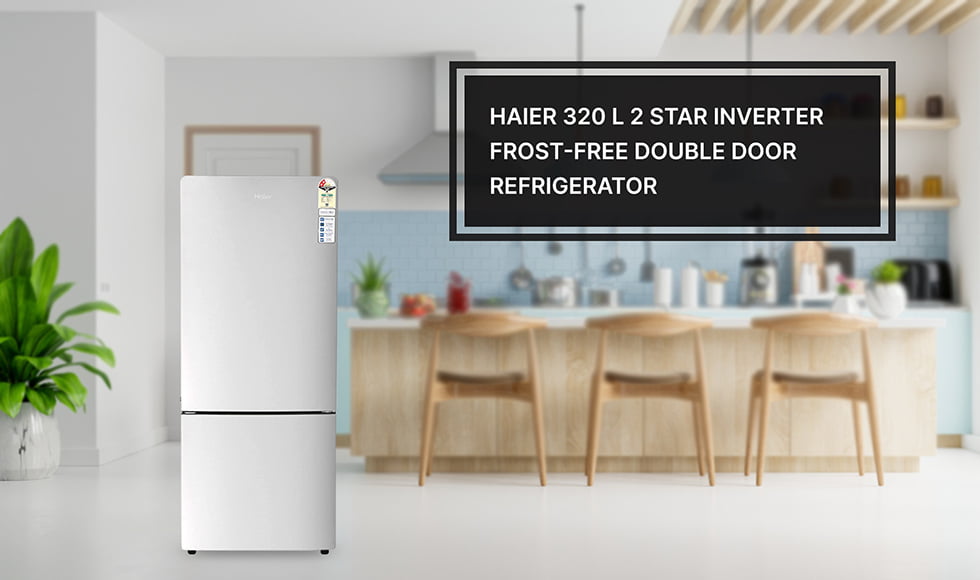 Haier 320 L 2 Star Inverter Frost-Free Double Door Refrigerator