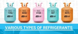 Various types of refrigerants