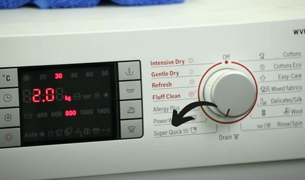 washing machine Quick Wash Feature