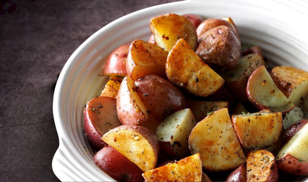 Red potatoes with crispy skin