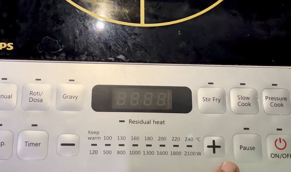 Induction Cooktop Pause Button