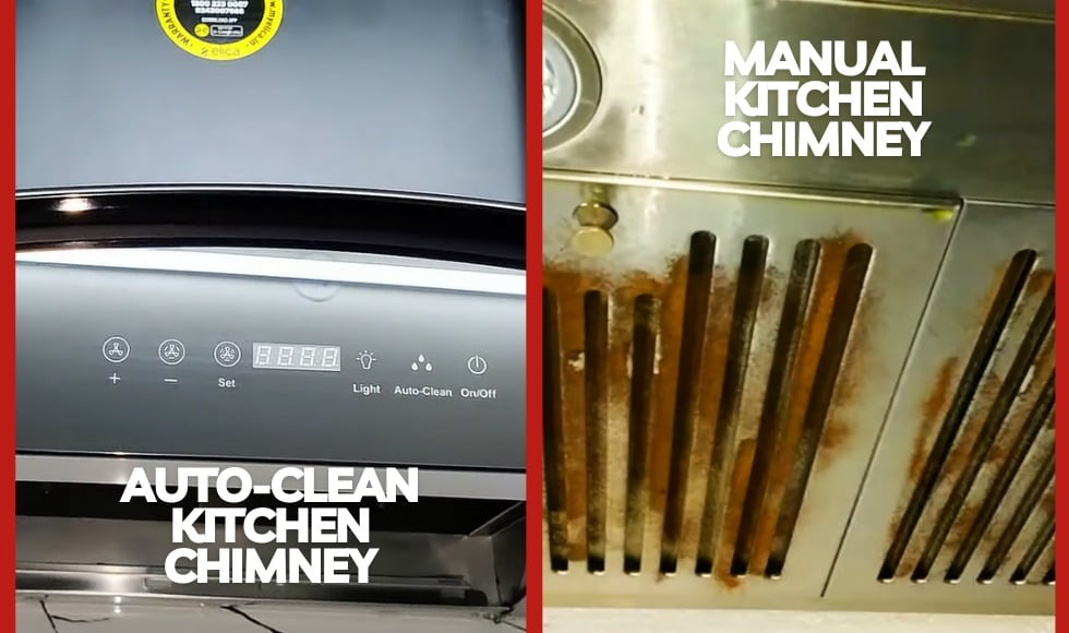 What is the difference between an Auto-clean and a Manual kitchen Chimney
